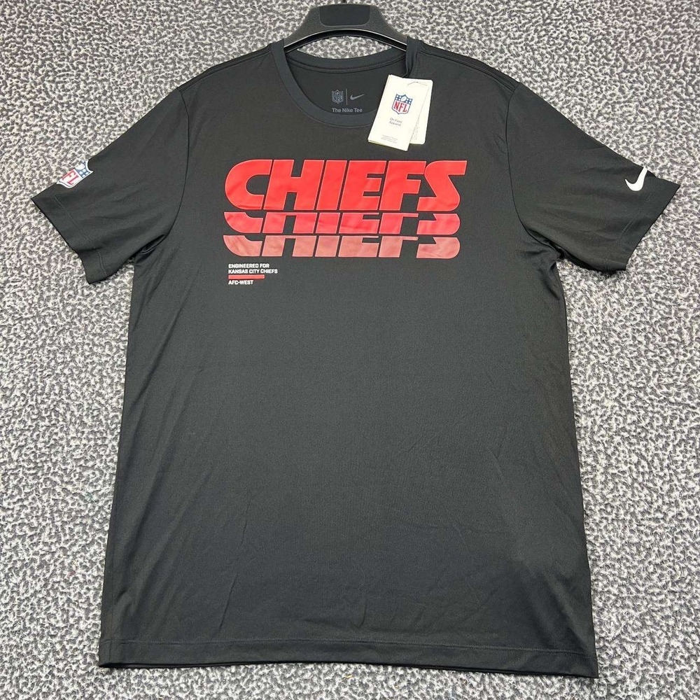 Nike Kansas City Chiefs NFL Dri-FIT Shirt Men Large Black Short Sleeve New L
